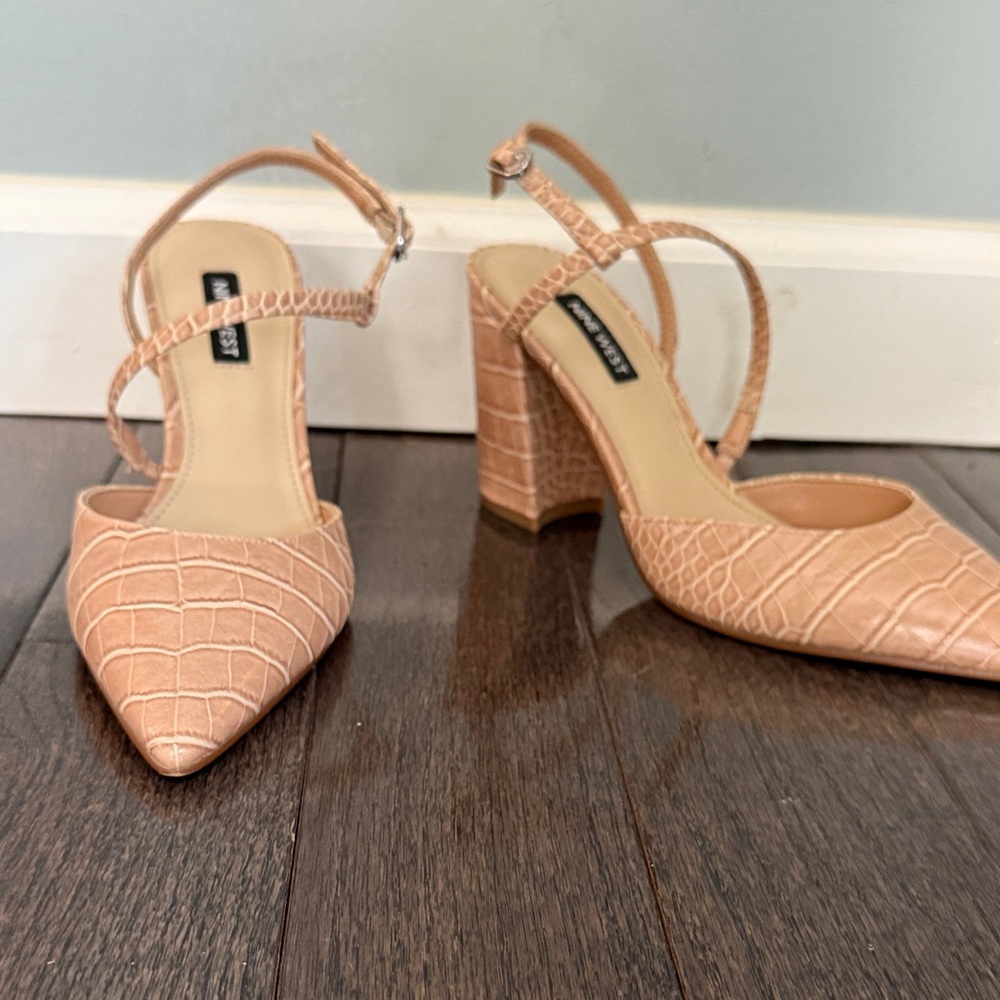 Steve Madden Nude Croc-Patterned Heels